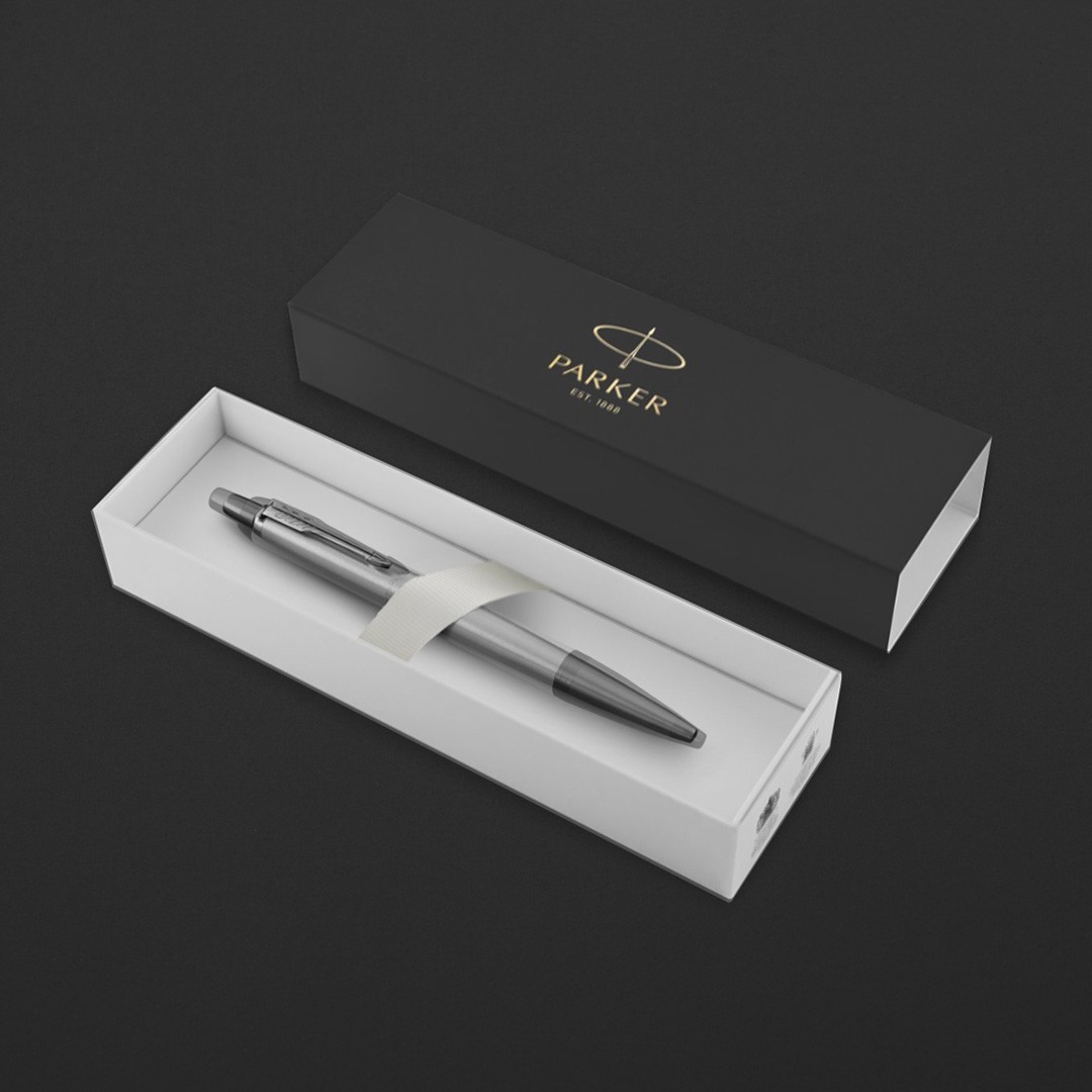 قلم اي إم ميتال فضي اسود باركر 9812 - Parker - أقلام رجالية - Pen قلم اي إم ميتال فضي اسود باركر 9812 - Parker